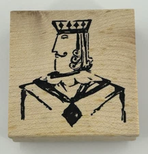 Art Imprssions King of Diamonds Wood Mounted Rubber Stamp