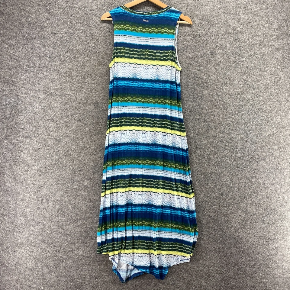 Marc Нью-Йорк платье женщин L большой синий в полоску макси длиной v-образным вырезом без рукавов вискоза - Изображение 2 из 4