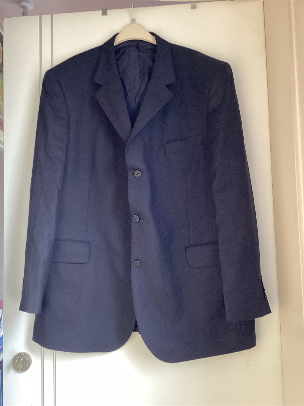 Blazer giacca uomo Yves Saint Laurent YSL lana navy taglia 58 R