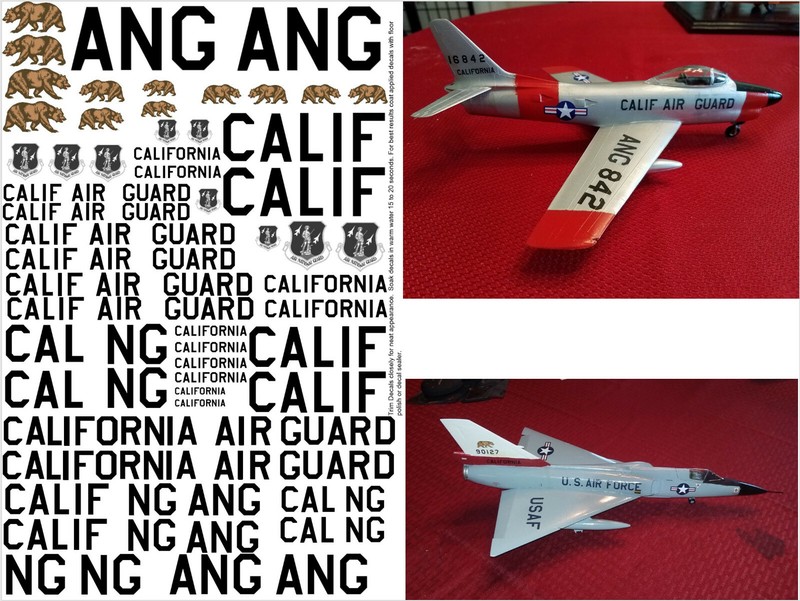 California Air National Guard Decals 1/32 1/48 1/72 F-16 F-86 P-51 F-102 F-104 