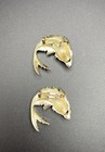 Vintage Gold Tone Fish Motif Twin Pin Set Of 2 Green Enamel Rhinestone Eye — photo 3