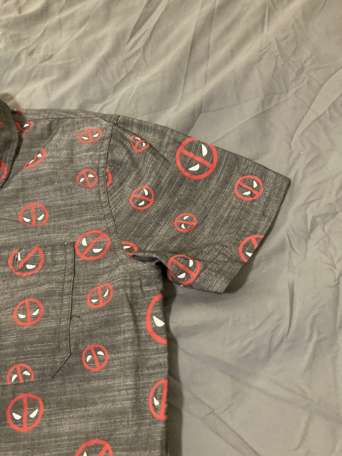 Marvel Deadpool Button Down Dress Shirt Short Sle… - image 8