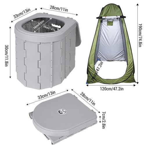Portable Toilet for Camping Convenient Car-mounted Folding Toilet with Tent L0V2 - Picture 2 of 10