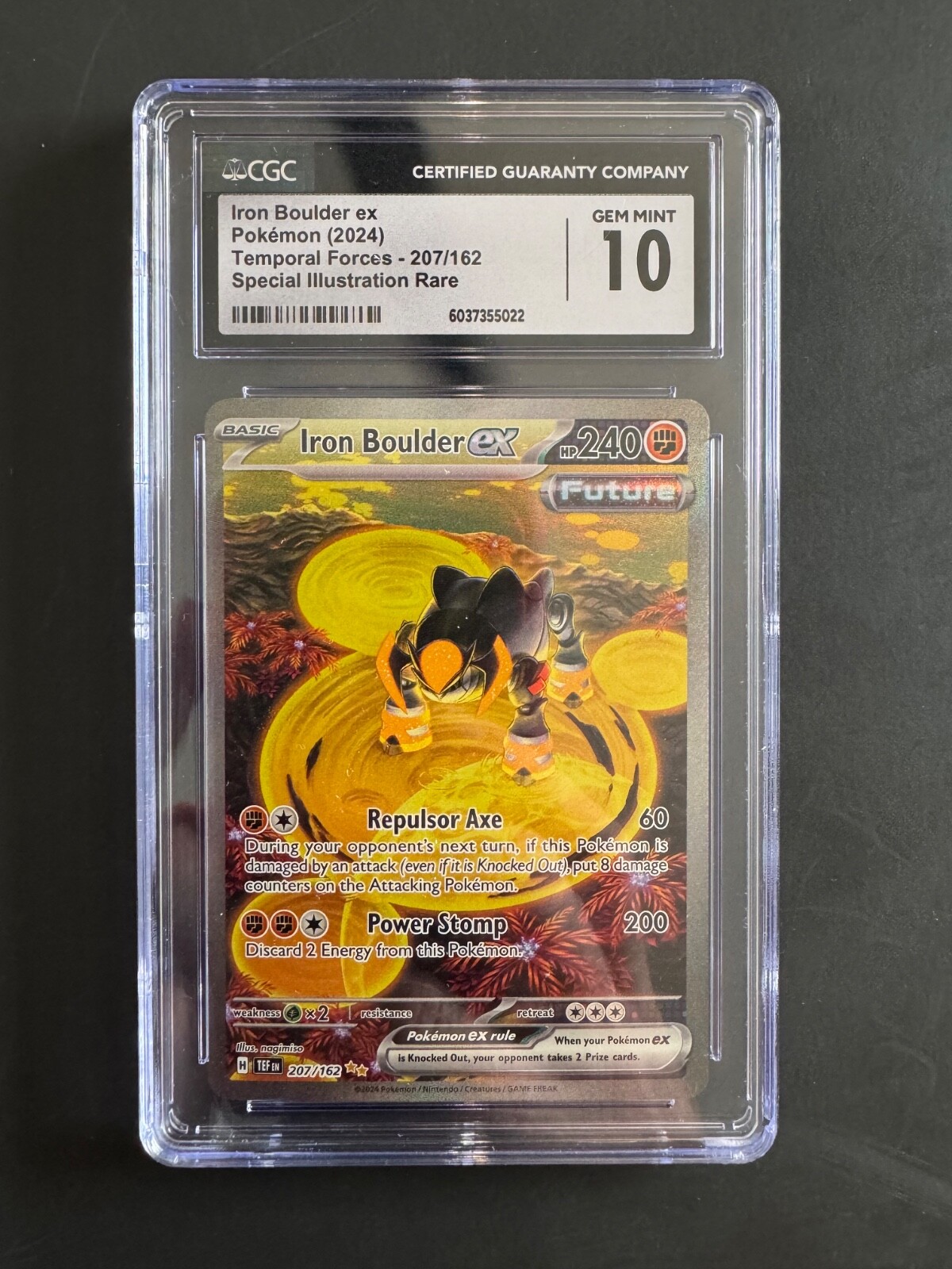 2024 Pokemon Iron Boulder Ex 207/162 Temporal Forces CGC 10
