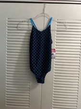 For KANU Surf Girls One Piece Swimsuit CHLOE Navy Blue/Polka Dots NWT Size 12
