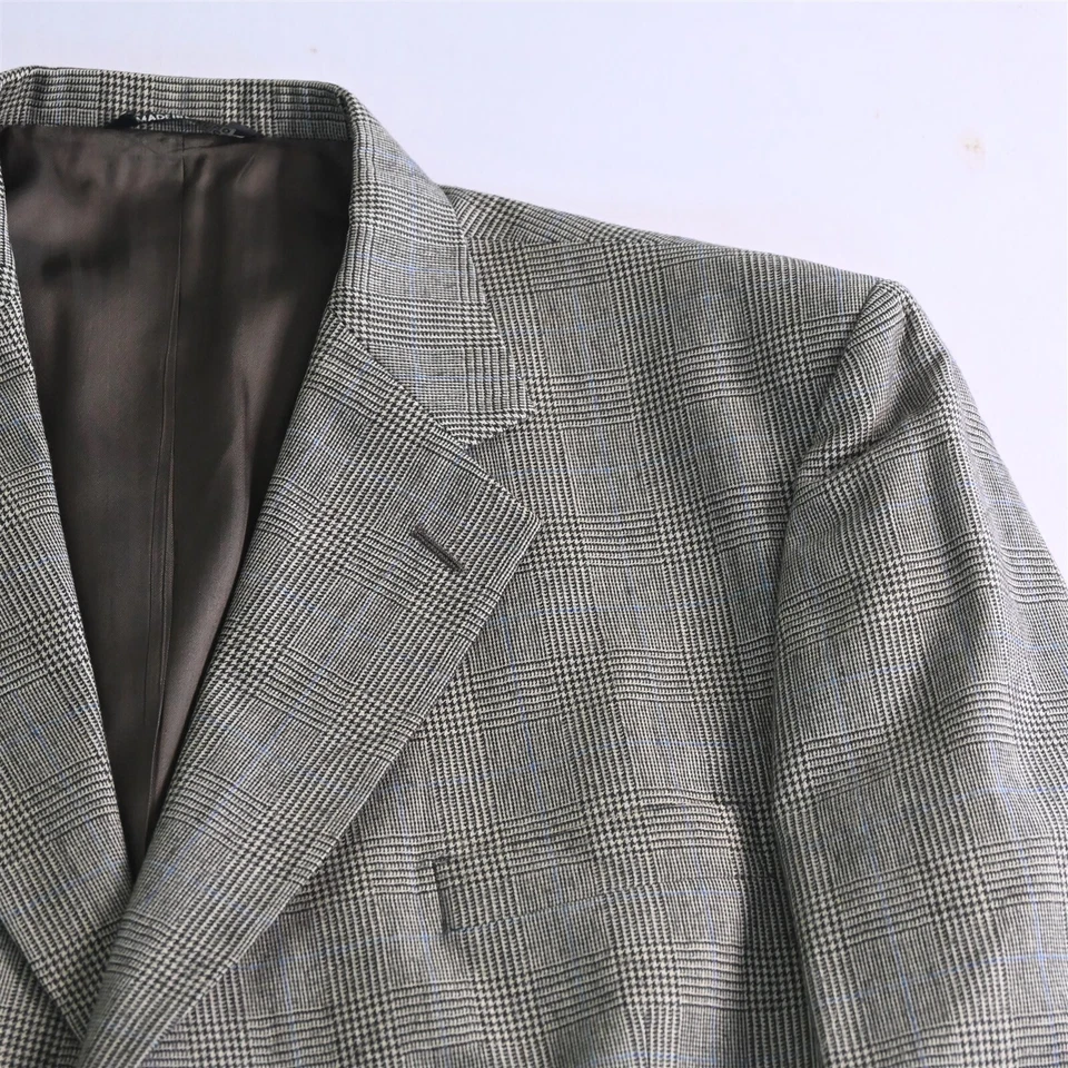 Colete Stafford 48L 40x32 marrom xadrez glenn lã flanela 3 peças jaqueta calça terno - Imagem 3 de 4