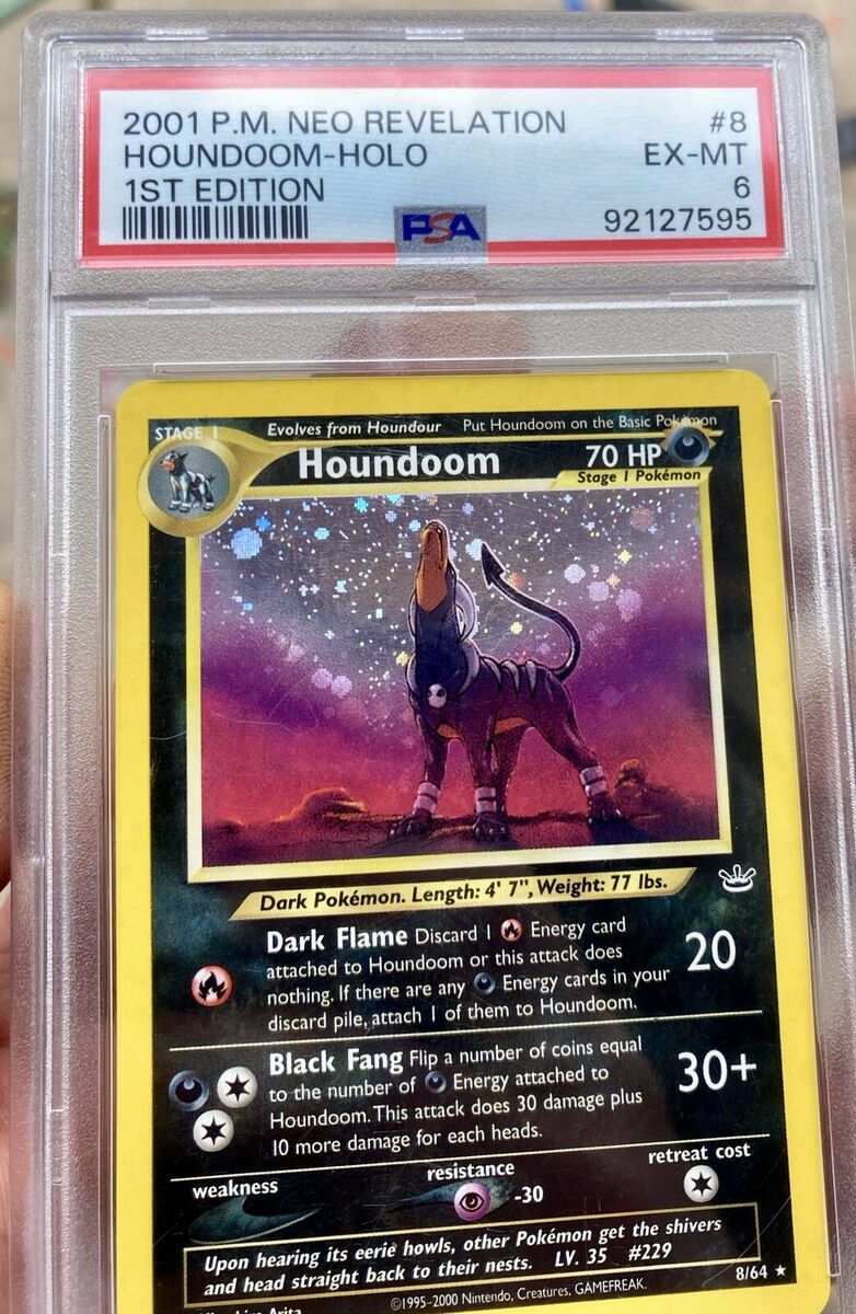 Pokémon PSA ERROR 1st Edition Holo Houndoom Neo Revelation 8 Pokémon PSA ERROR 1st Edition Holo Houndoom Neo Revelation 8