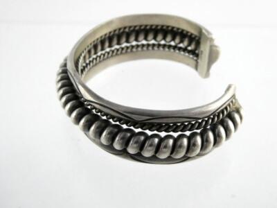 Tahe Native American Navajo Sterling Silver Cuff Bracelet 6.5
