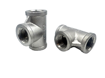 2 PACK  STAINLESS STEEL TEE  1/2'' NPT PIPE FITTING CAST SP114 Class