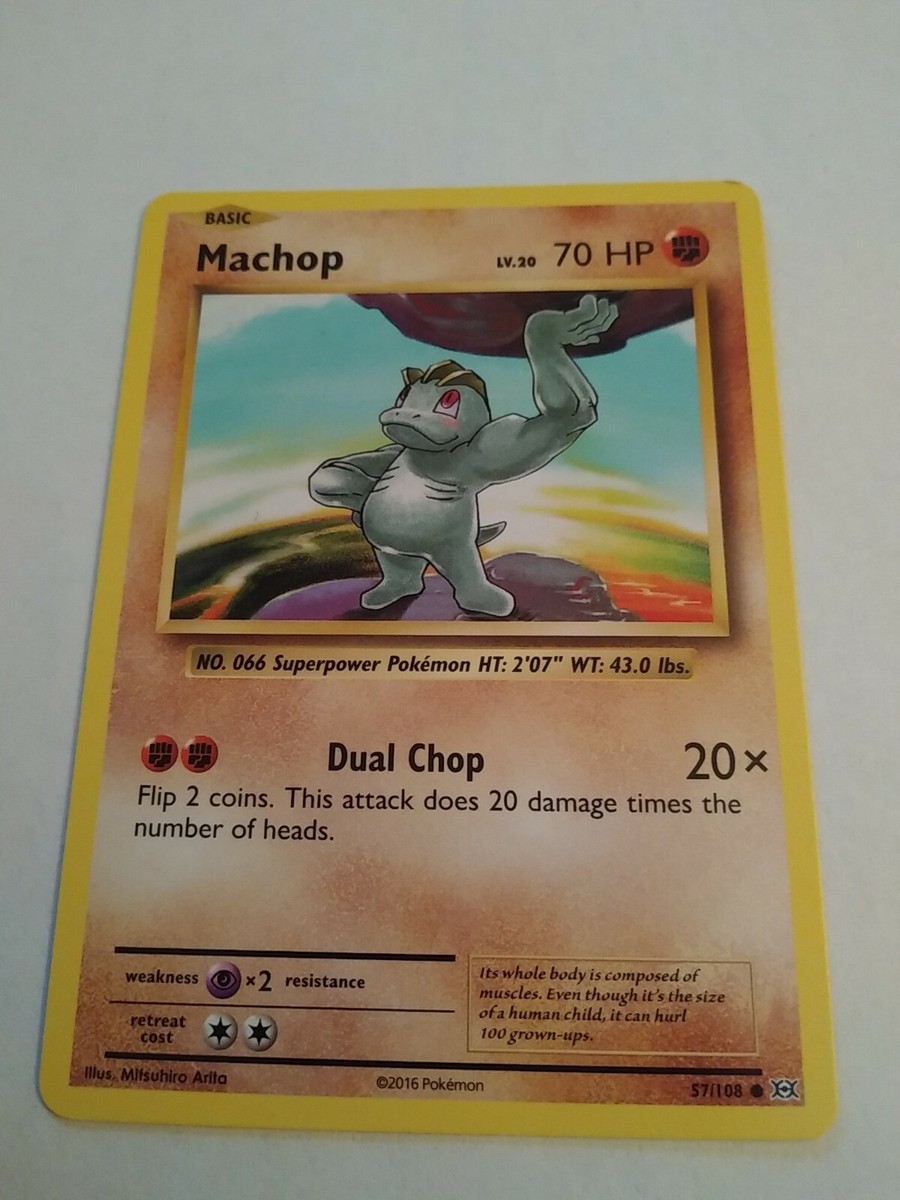 1x Machop 57/108 - Common Pokemon Card - Evolutions Set (2016) - NM