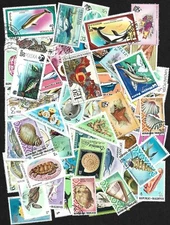 Fish and Marine Life 100 Different Stamps Used