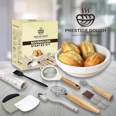 10 in 1 Sourdough Starter Kit, 9 inch Round Banneton Bread Proofing Basket SH-5