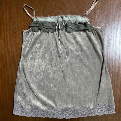 Y2k lana del rey core ballet core キャミソール Balletcore Y2K Fairy Grunge Set of 2 Velour Camisole Gyaru