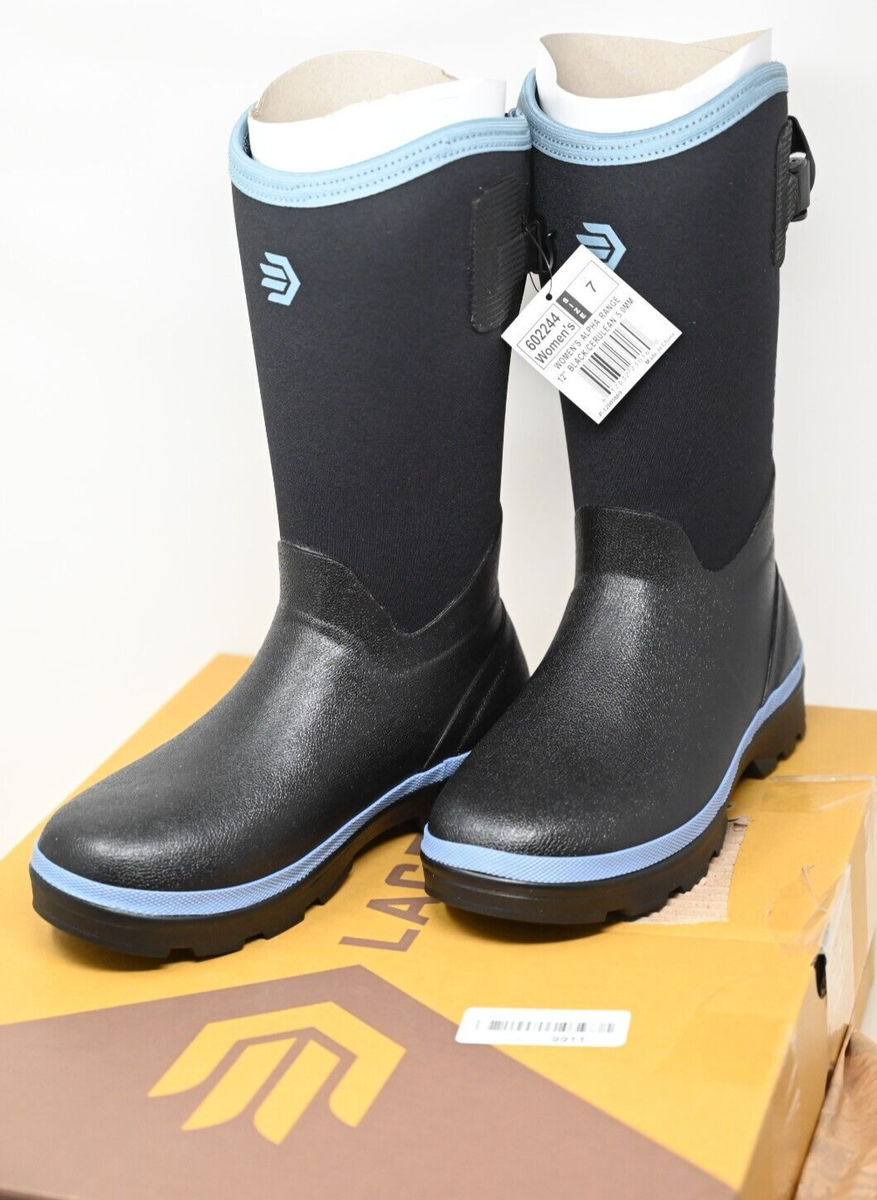 Womens Lacrosse 12” Alpha Range Black/blue Neoprene Work BOOTS