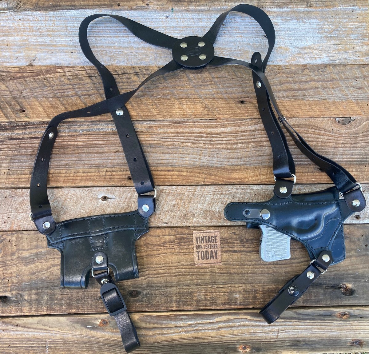 Black Leather Adjustable Shoulder Holster Rig For Kel Tec Kel 32