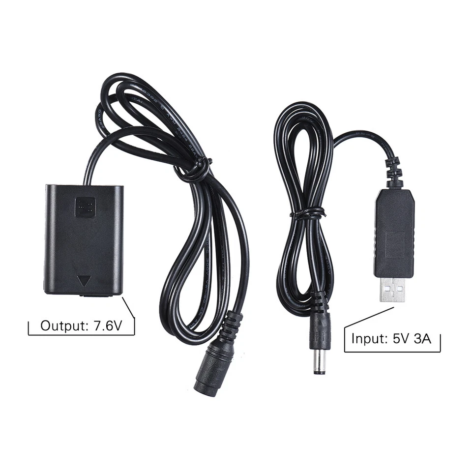 NP-FW50 Dummy  + 5V 3A USB   Cable for AC-PW20 for So ny L9C6 - Image 3 of 4