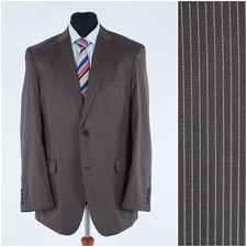 Mens ANGELO LITRICO Size UK 44R Striped Brown Sport Coat Blazer Jacket