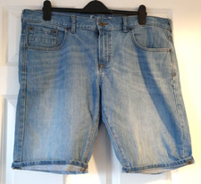 RED HERRING MENS MEDIUM BLUE FADED DENIM BOARD BERMUDA SHORTS SIZE 38 WAIST