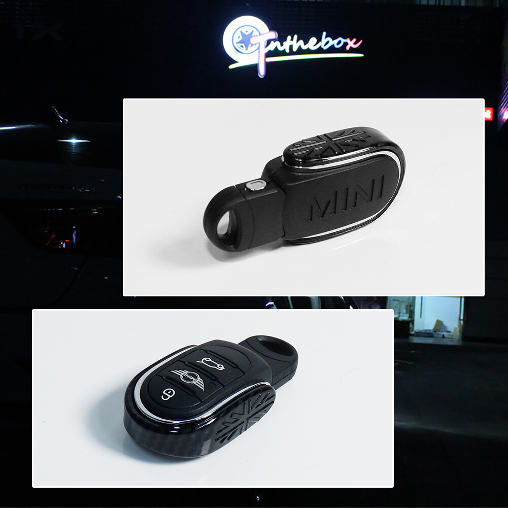 Ontto Custodia In Plastica Fibra Di Carbonio Per Chiave Auto Mini Cooper - Nero - Compatibile Con F54 F55 F56 F57 F60 Clubman Countryman
