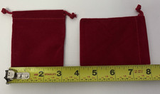 NEW 25 PACK OF RED VELVET GIFT / JEWELRY DRAWSTRING BAGS 3"X4" FREE SHIPPING