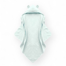 Organic Cotton Toddler Towel Boys  Girls 0-5T, WHITE Bath Towels with bear ears