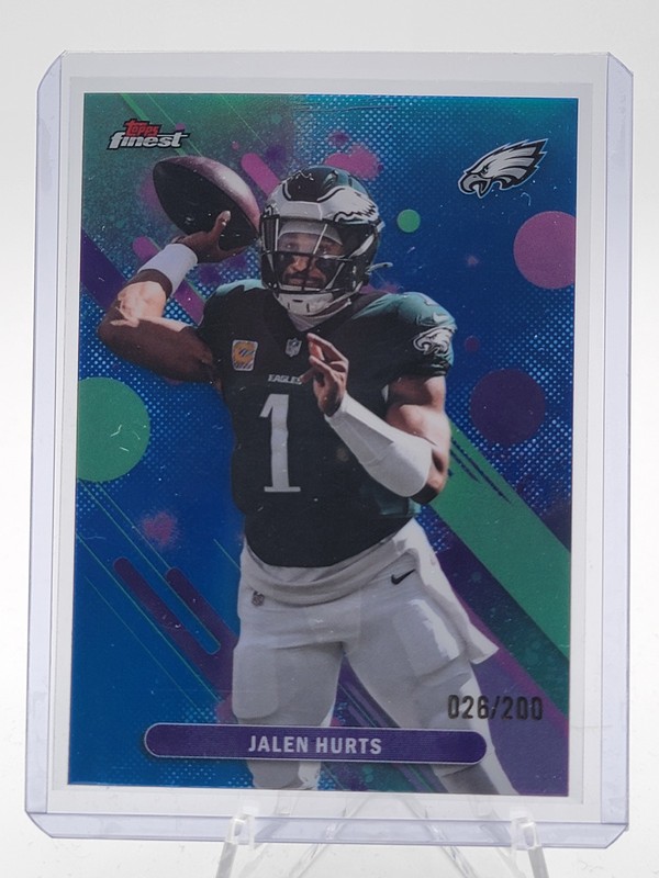 JALEN HURTS 2025 TOPPS FINEST COMMON BLUE REFRACTOR #63 /200 EAGLES Q2091
