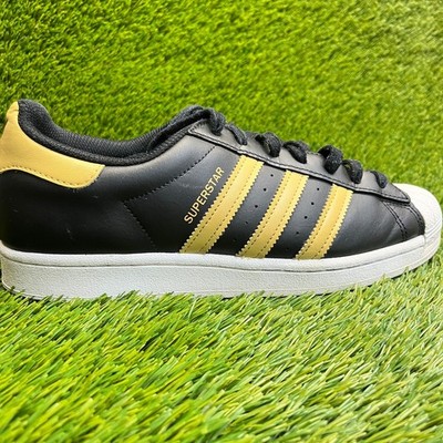 Adidas Superstar Mens Size 9 Black Magic Beige Athletic Leather Shoes Sneakers