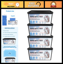 30 Diaper Pail Refills Bags - 7-Layer Odor-Barrier, Fits Genie Platinum Pails,