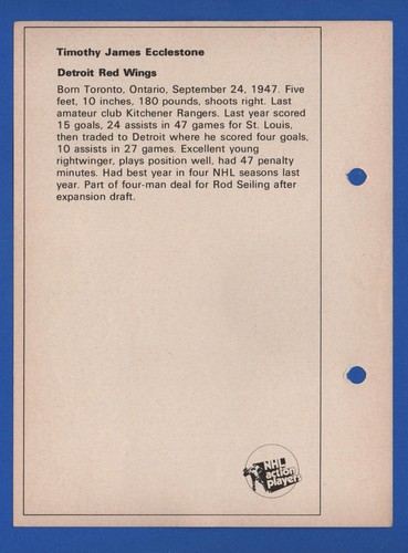 1971-72 COLUMBIAN & TORONTO SUN NHL ACTION PLAYERS HOCKEY PHOTO 1-166 SEE LIST - Picture 155 of 275