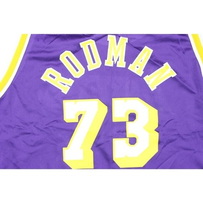 Vintage LA Lakers 73 Dennis Rodman Purple Champion NBA Jersey 48
