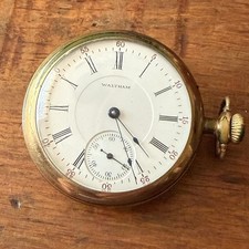 1906 Waltham 17 Jewels 16S Model 1899 Pocket Watch Gold Plated RUNNING