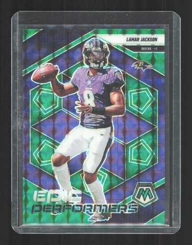 2025 Panini Mosaic #3 Lamar Jackson Epic Performers Mosaic Green