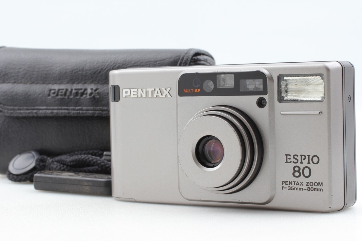 Near MINT] PENTAX ESPIO 80 Zoom Silver Point & Shoot AF 35mm Film