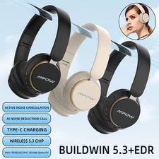 Mpow Active Noise Cancelling Headphones Bluetooth Wireless Over Ear Headset Mic