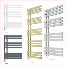 Prefilled Electric D shape Bathroom Heated Towel Rail Radiator Ladder Warmer UK