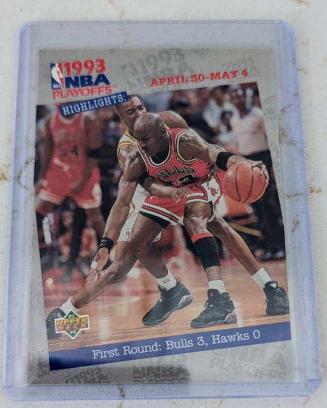 1993-94 Upper Deck NBA Playoffs Highlights Michael Jordan #180 Bulls Tar Heels