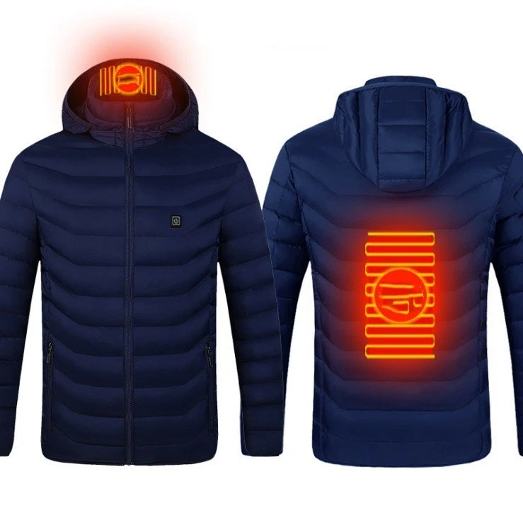 Men's USB Heated Winter Jacket | Electric Thermal Coat | 3 Heat Levels | Hooded - product detail image 7