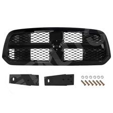 Gloss Black Bumper Upper Hood Grille Grill Mesh For 2013-2021 Ram 1500 Classic
