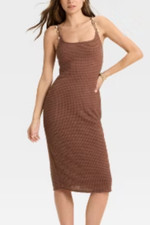 NEW Wild Fable Women's Brown Midi Sweater Dress Size XS