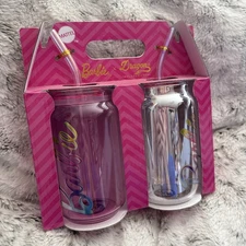 BARBIE x Dragon Glassware Drinking Glasses Rare-BRAND  NEW!!