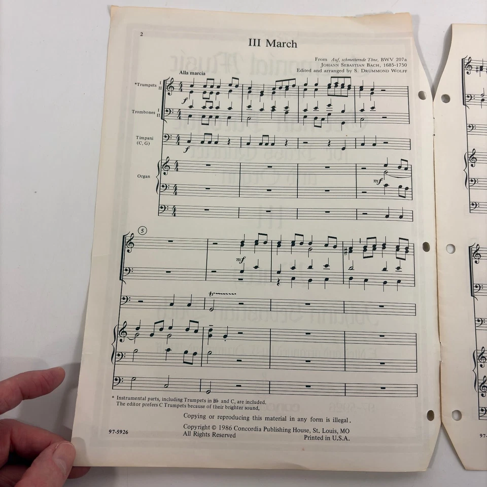Partituras Bach Marzo órgano cuarteto de latón barroco alemán Foto 3 de 4