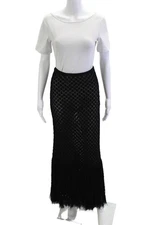 Devon Windsor Womens Black Maxi Skirt Viscose Nylon Size S