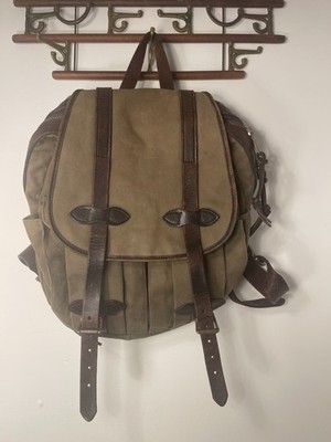 Filson Rucksack, Rugged Twill/Bridle Leather, Otter Green, Excellent Condition ? Filson USA Rucksack Backpack Bag Rugged Twill Otter Green  main image 2