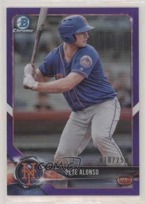 2018 Bowman Chrome Prospects Purple Refractor 10/250 Pete Alonso #BCP137 14xo