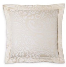  300 Frette Paisley Jacquard Cotton Sateen EURO Pillow sham Sand Milk Italy New