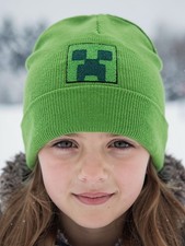 Minecraft Creeper Striped Ribbed Cuffed Beanie Hat NWT Cozy Winter Wear Gift