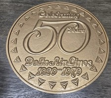 Scarce Vintage 1979 DELTA AIR LINES 50th Anniversary Commemorative Medallion