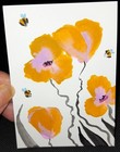ACEO Original gold and purple poppy Acrylic painting.