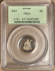 1884 PCGS PR63 Proof Liberty Seated Dime 10c - OGH - Old Green Holder