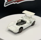 Vintage Hot Wheels Redline Chaparral 2G White Enamel US Base - Good, Repro Wing